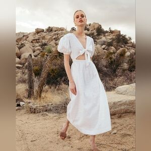 Cleobella Leanna Ankle Midi Dress in White